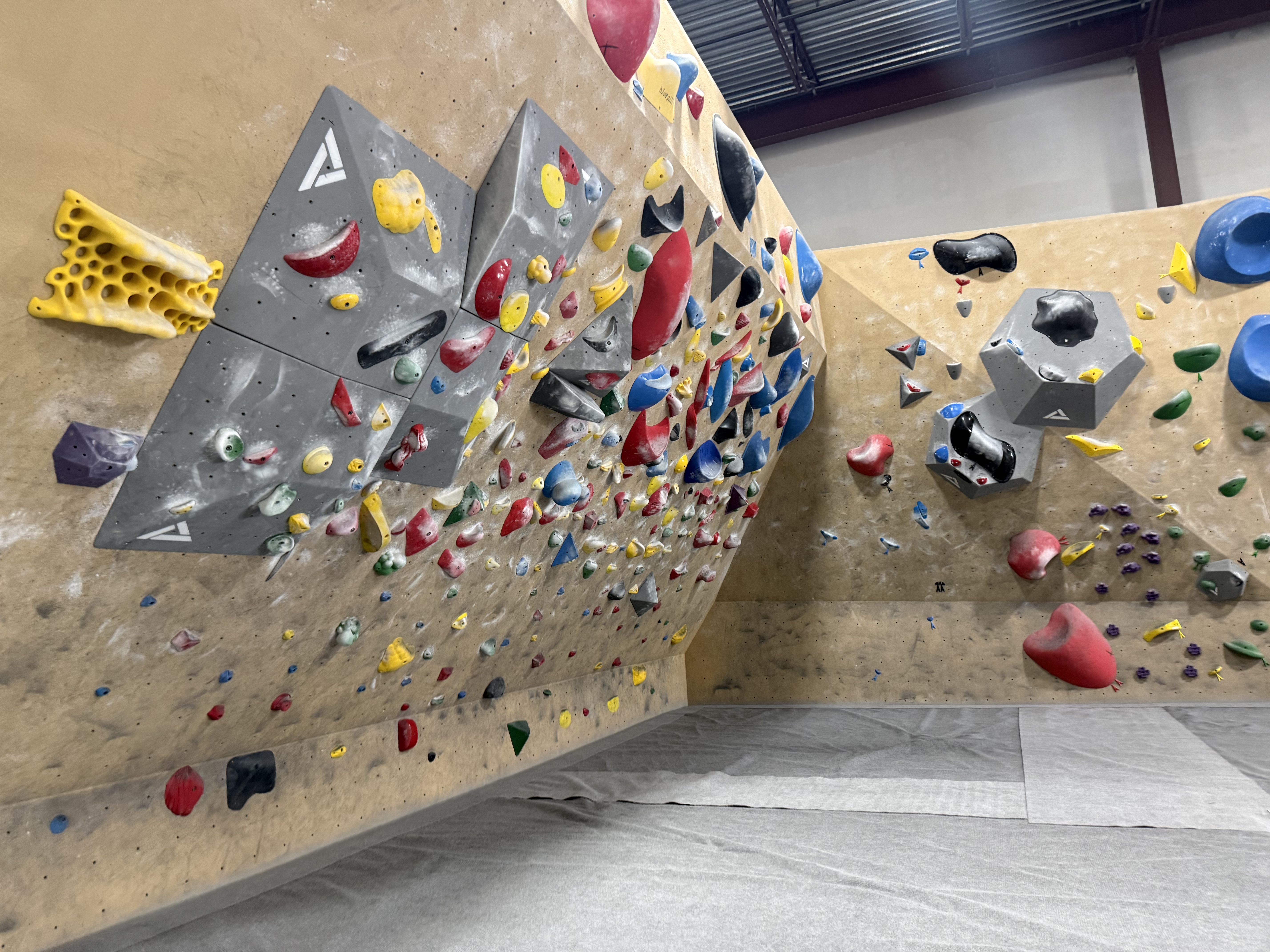 The climbing walls at Lithos Climbing Community